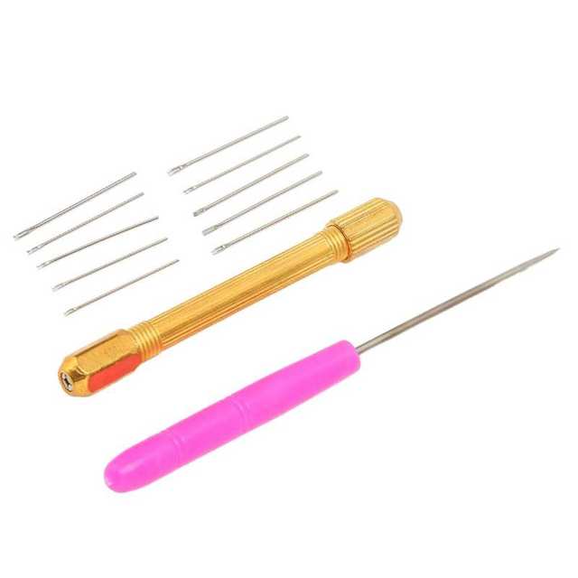 2 Types Doll Hair Rooting Holders 4pcs/10pcs Needles Awl Alloy